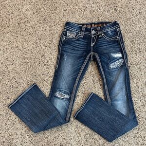 Rock Revival Women’s Blue Distressed Bootcut Jeans